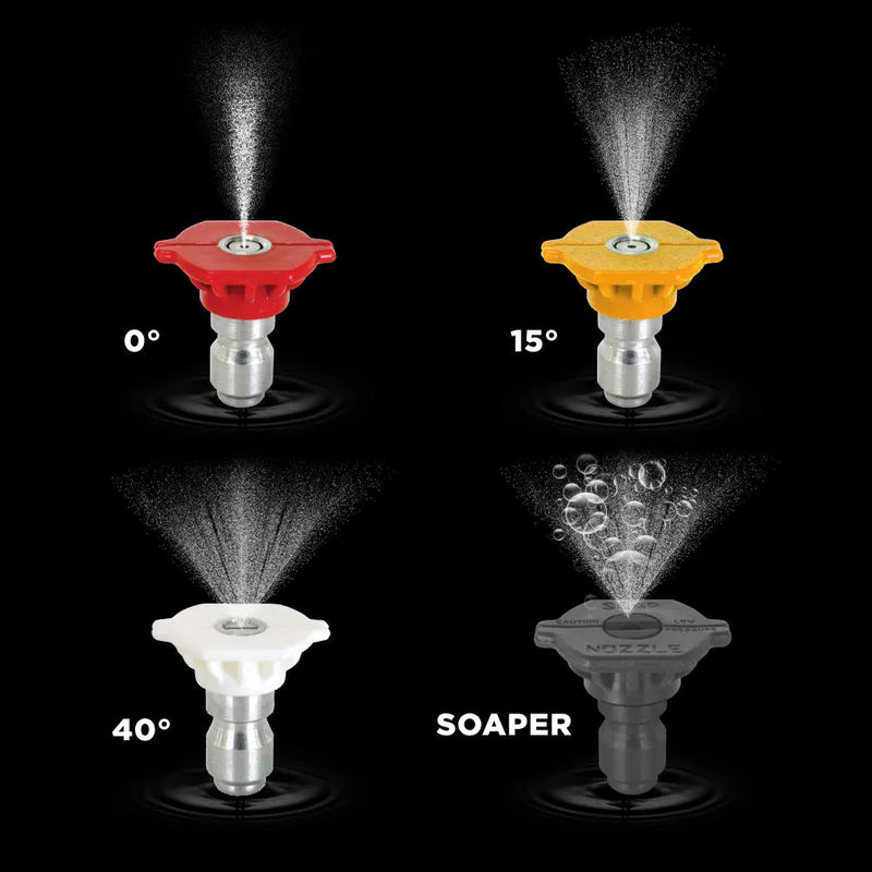 65° 1/4" Quick Connect Plastic Chemical Pressure Washer Nozzle - 4.0 Orifice BE Power Equipment