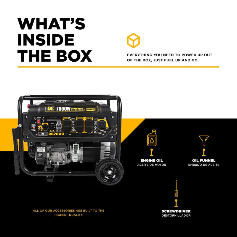 7,000 Watt Generator - BE7000 BE Power Equipment