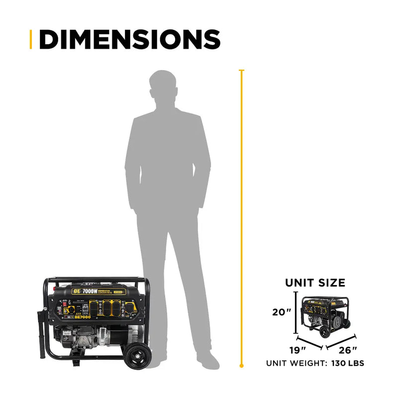 7,000 Watt Generator - BE7000 BE Power Equipment