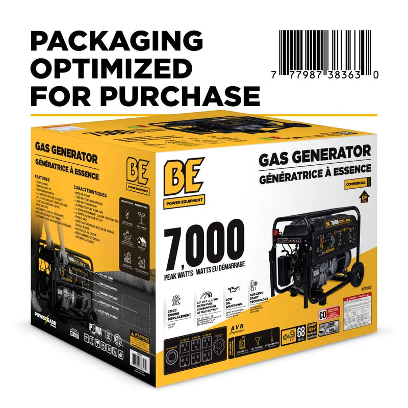 7,000 Watt Generator - BE7000 BE Power Equipment