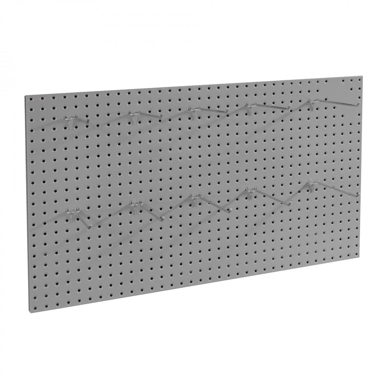 Durham Pegboard Panel, (10) 8″ Hooks Included, Wall Mountable, Gray