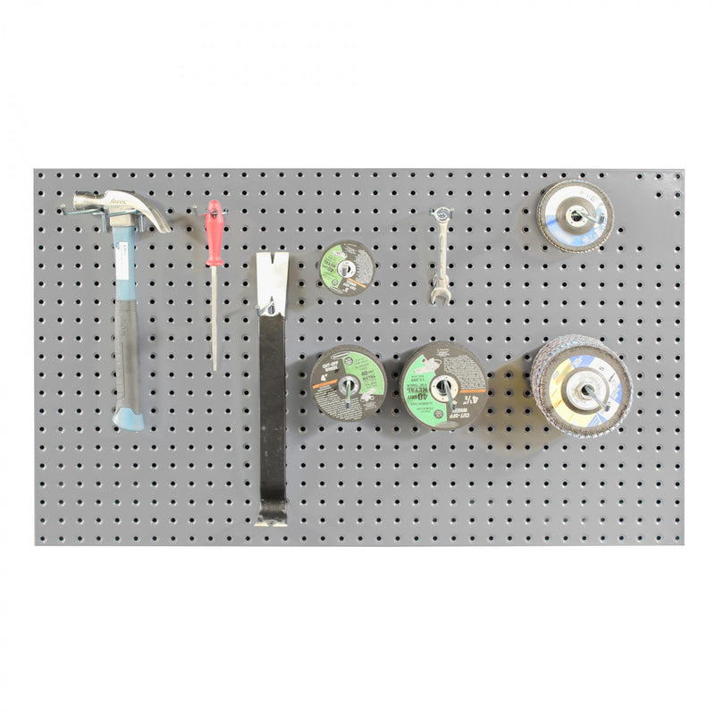 Durham Pegboard Panel, (10) 8″ Hooks Included, Wall Mountable, Gray