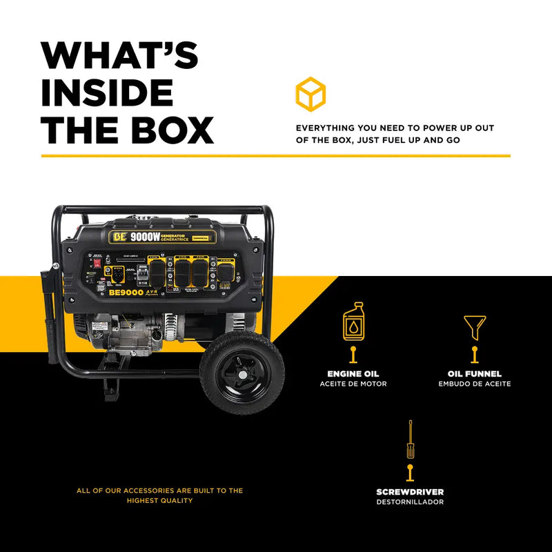 9,000 Watt Generator - BE9000 BE Power Equipment