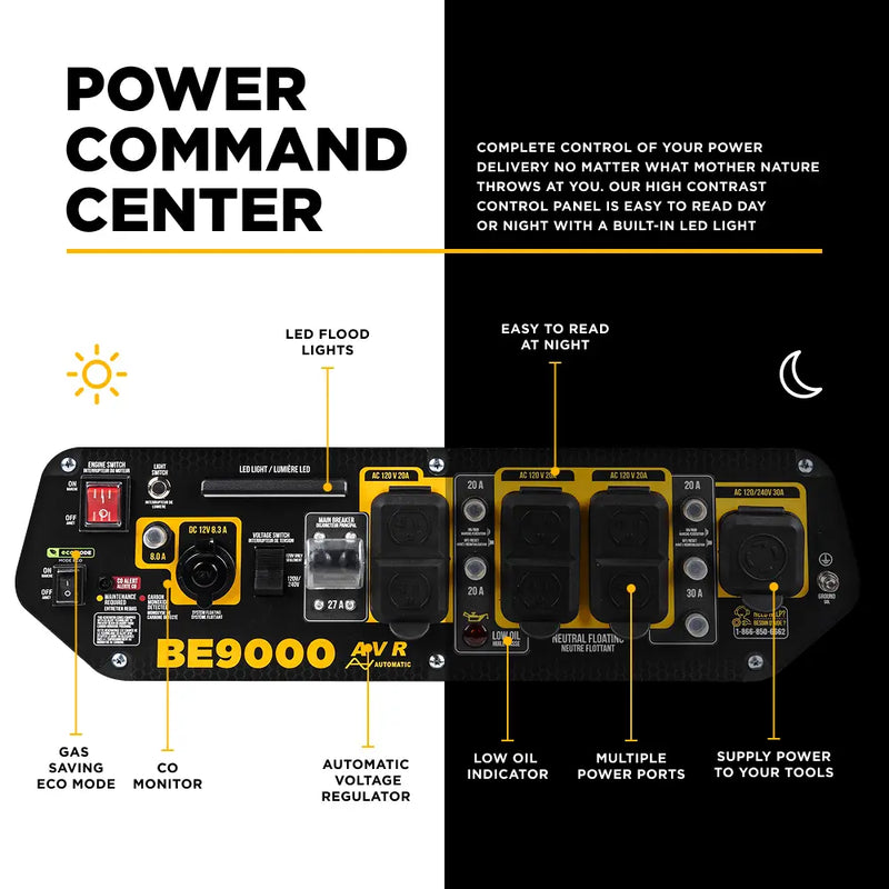9,000 Watt Generator - BE9000 BE Power Equipment