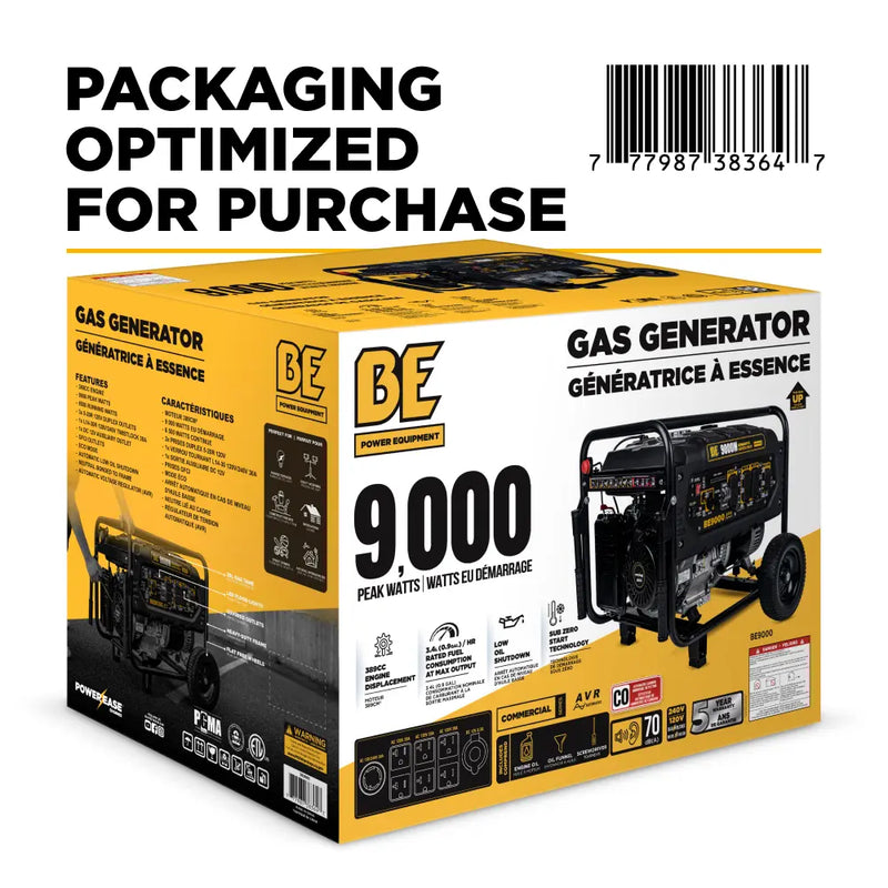 9,000 Watt Generator - BE9000 BE Power Equipment