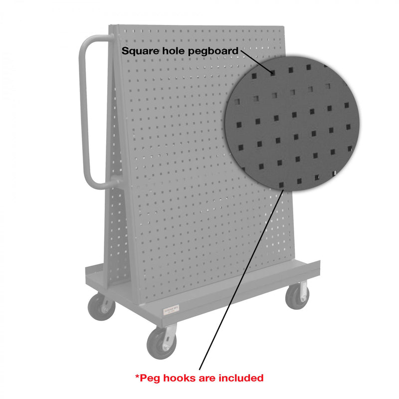 Durham A-Frame Truck With 5" x 2" Phenolic Casters, (2) Rigid, (2) Swivel