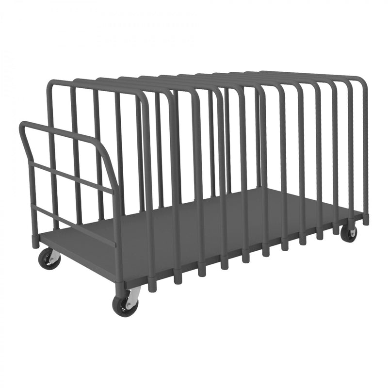 Durham Adjustable Panel Moving Truck With 5" X 2" Mold-On Rubber Casters, (2) Rigid And (2) Swivel