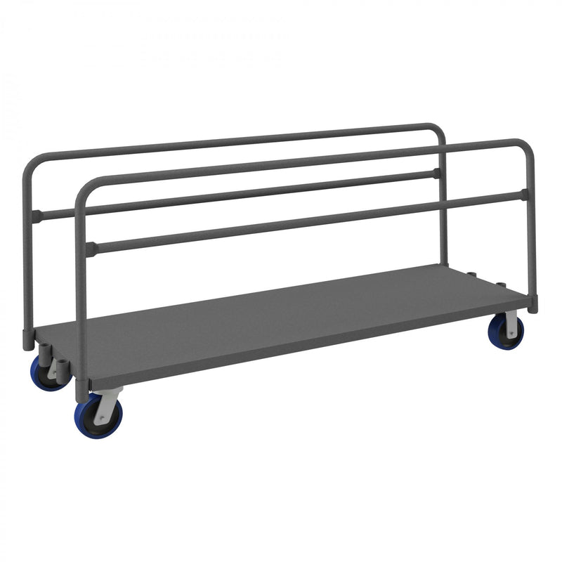 Durham Adjustable Panel Moving Truck With 6" X 2" Polyurethane Casters, (2) Rigid And (2) Swivel, Gray