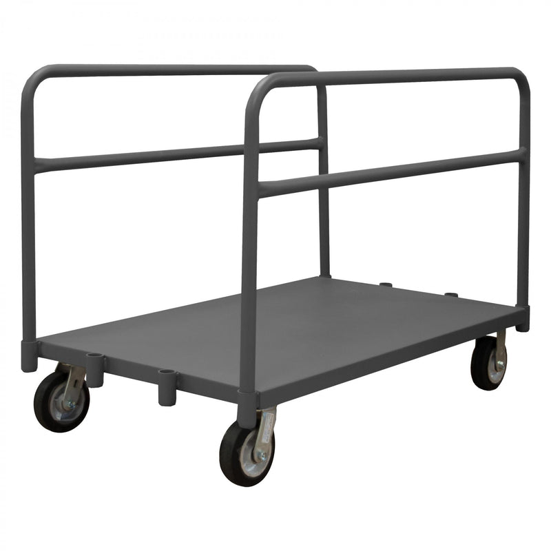 Durham Adjustable Panel Moving Truck With 6" X 2" Mold-On Rubber Casters, (2) Rigid And (2) Swivel, Gray