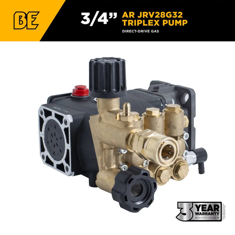 AR JRV28G32 Pump – 2.8 GPM, 3,200 PSI, 3/4" Shaft BE Power Equipment