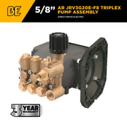 AR JRV3G20E-F8 Pump Assembly – 3.0 GPM, 2,000 PSI, 5/8” Shaft BE Power Equipment