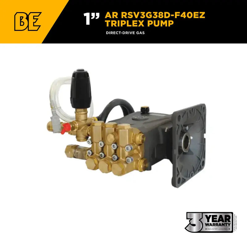 AR RSV3G38D-F40EZ Pump – 3.0 GPM, 3,800 PSI, 1" Shaft BE Power Equipment