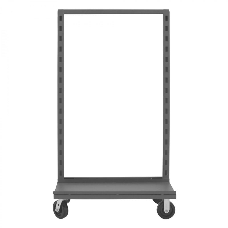 Durham Single Sided Adjust-A-Tray Truck With 6" X 2" Phenolic Casters, (2) Rigid And (2) Swivel