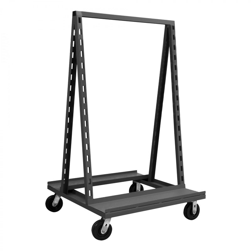 Durham Double Sided Adjust-A-Tray Truck With 6" X 2" Phenolic Casters, (2) Rigid And (2) Swivel