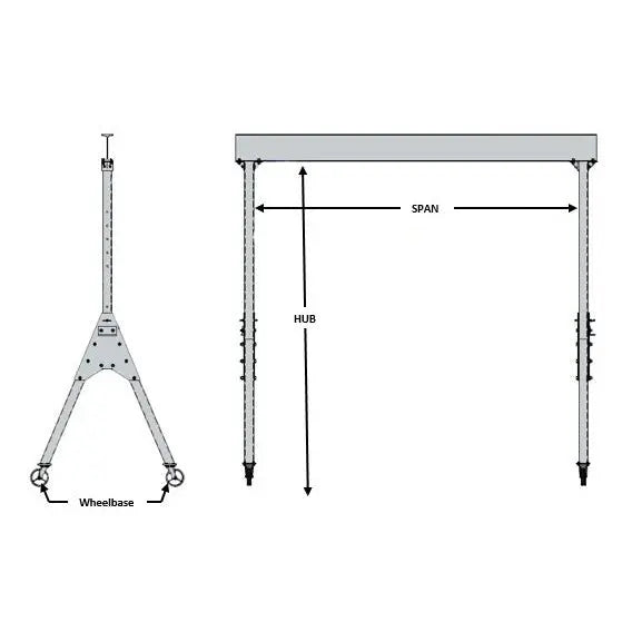 All Lift Cranes AG-Series Adjustable Height Aluminum Gantry Crane | 1 Ton Capacity