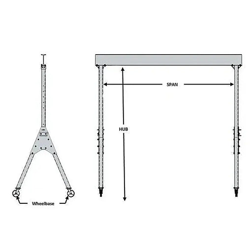 All Lift Cranes AG-Series Adjustable Height Aluminum Gantry Crane | 1 Ton Capacity