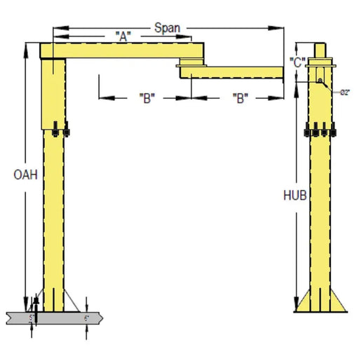 All Lift Cranes FL-FAR Series Foundationless Articulating Jib Crane | 1/8 Ton Capacity
