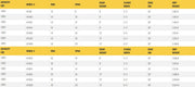 Table listing specifications for gantry crane models, including dimensions.