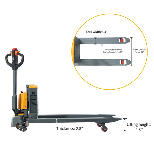Electric Pallet Truck Lithium Power Pallet measurements of forklifts