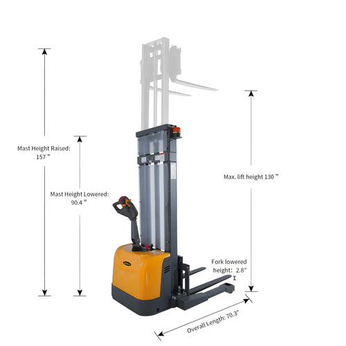 Powered Forklift Full Electric Walkie Stacker dimension