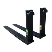 Pair of Black forks in forklifts