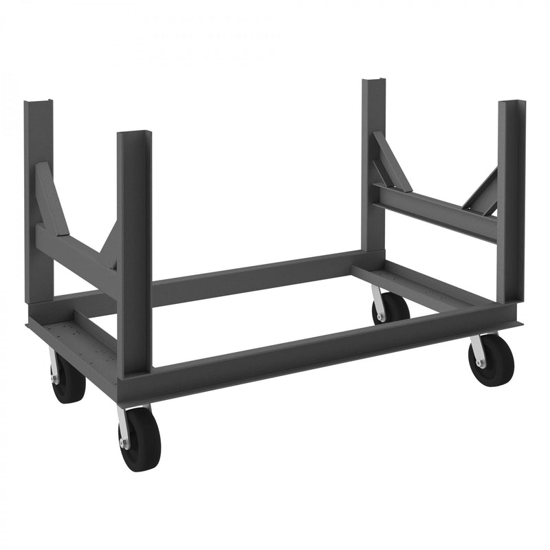 Durham Bar Cradle Truck With (4) Swivel 6" x 2" Phenolic Casters And 2 Cradles, Gray
