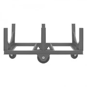 Durham Bar Cradle Truck With (2) Swivel 6" x 2" Phenolic Casters And (2) 10" x 2-1/2" Phenolic Wheels With 3 Cradles