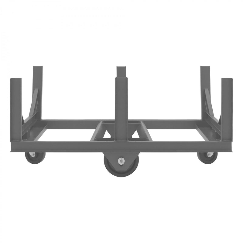 Durham Bar Cradle Truck With (2) Swivel 6" x 2" Phenolic Casters And (2) 10" x 2-1/2" Phenolic Wheels With 3 Cradles