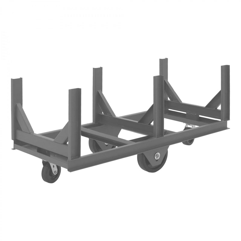 Durham Bar Cradle Truck With (2) Swivel 6" x 2" Phenolic Casters And (2) 10" x 2-1/2" Phenolic Wheels With 3 Cradles