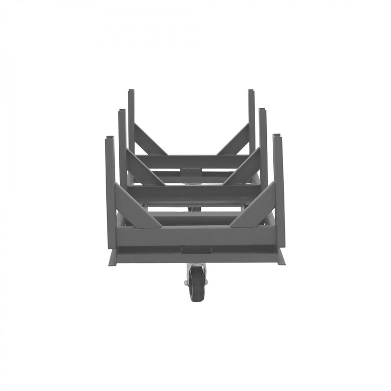 Durham Bar Cradle Truck With (2) Swivel 6" x 2" Phenolic Casters And (2) 10" x 2-1/2" Phenolic Wheels With 3 Cradles