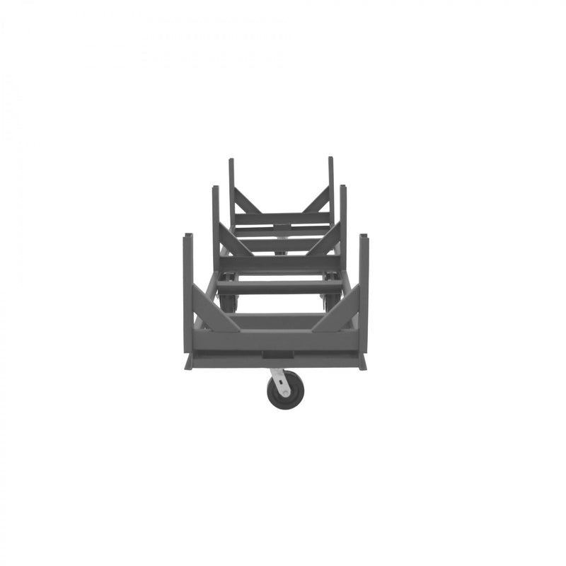 Durham Bar Cradle Truck With (2) Swivel 6" x 2" Phenolic Casters And (2) 10" x 2-1/2" Phenolic Wheels With 3 Cradles