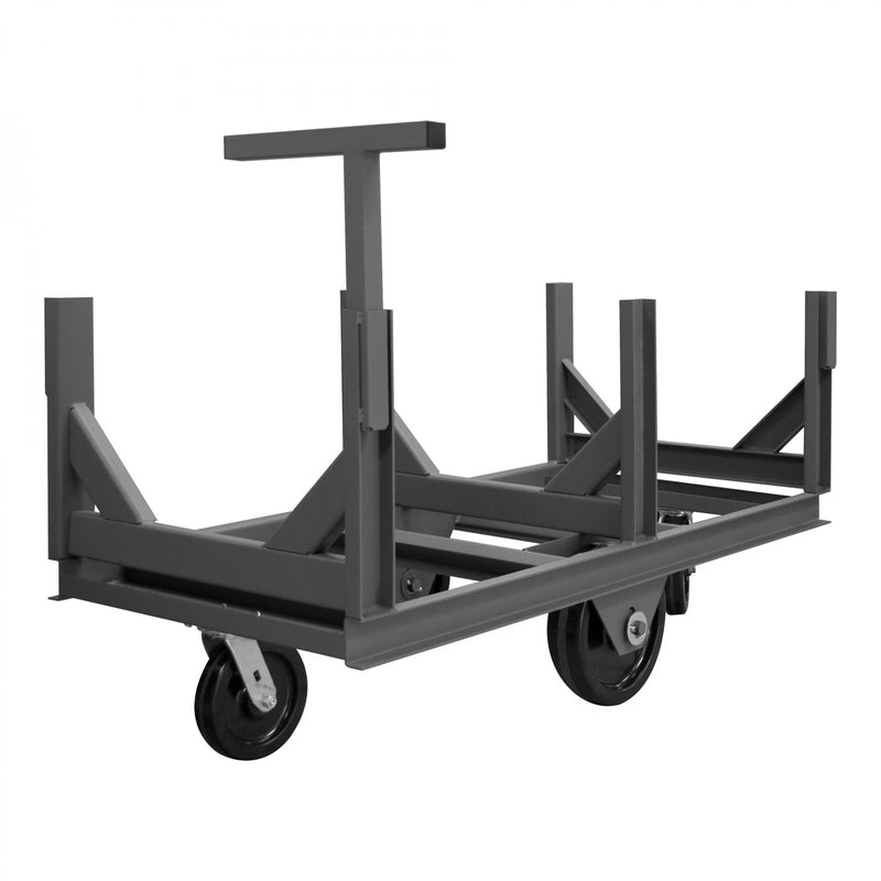 Durham Bar Cradle Truck With (2) Swivel 8" x 2" Phenolic Casters, (2) Rigid 12" x 3" Phenolic Wheels