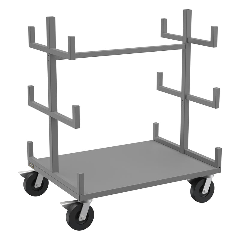 Durham Bar Or Pipe Moving Truck With (4) 8" x 2" Swivel, Gray