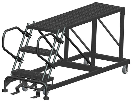 Ballymore 50 Degree Single Entry Platforms - Without Handrails, 50° Incline, 3 Step, 33 In Wide Base, 60 in Deep Top Step, Serrated Tread Ballymore