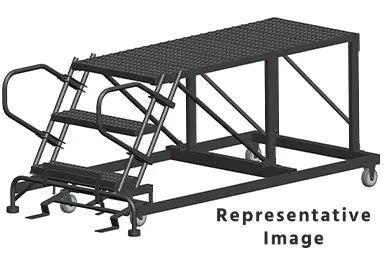 Ballymore 50 Degree Single Entry Platforms - Without Handrails, 50° Incline, 3 Step, 38 In Wide Base, 60 in Deep Top Step, Serrated Tread Ballymore