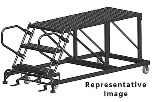 Ballymore 50 Degree Single Entry Platforms - Without Handrails, 50° Incline, 3 Step, 38 In Wide Base, 72 in Deep Top Step, Serrated Tread Ballymore