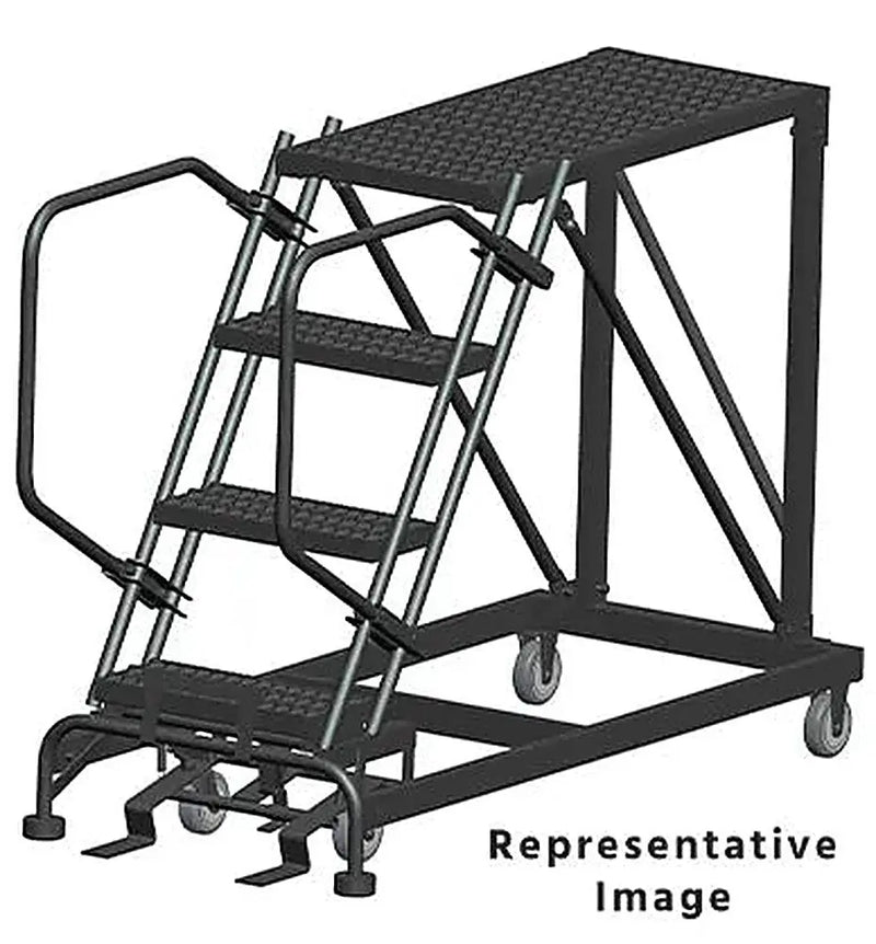 Ballymore 50 Degree Single Entry Platforms - Without Handrails, 50° Incline, 4 Step, 33 In Wide Base, 48 in Deep Top Step, Serrated Tread Ballymore