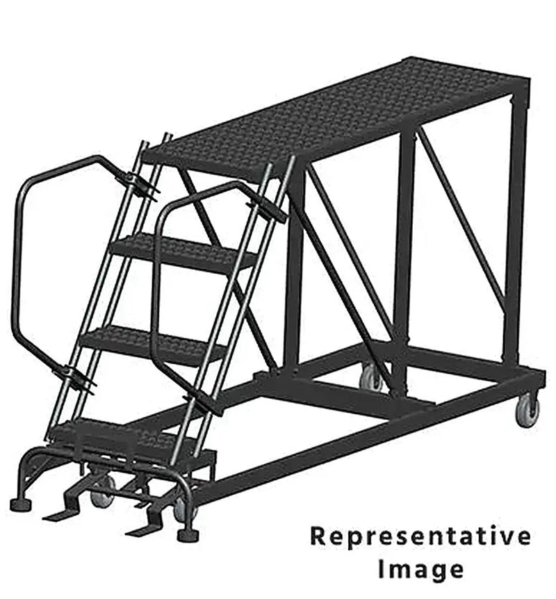 Ballymore 50 Degree Single Entry Platforms - Without Handrails, 50° Incline, 4 Step, 33 In Wide Base, 72 in Deep Top Step, Serrated Tread Ballymore