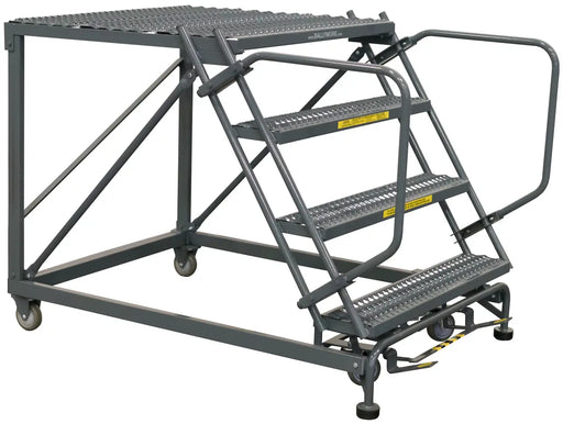 Ballymore 50 Degree Single Entry Platforms - Without Handrails, 50° Incline, 4 Step, 38 In Wide Base, 36 in Deep Top Step, Serrated Tread Ballymore