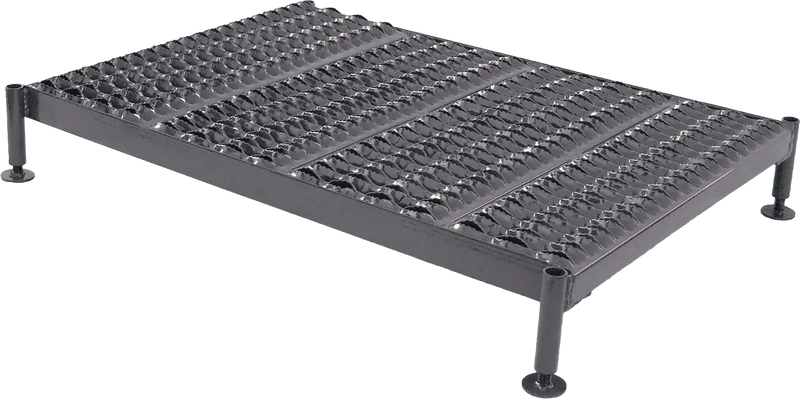 Ballymore Adjustable Height Steel Work Platform, Adjustable from 5" to 8", 24" Wide Base, 48" Length, Serrated Tread Ballymore