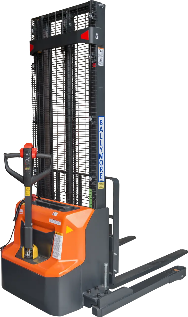 Ballymore BALLYPAL26NSL142 - Lithium Powered Straddle Leg Walkie Electric Stacker - 2600 Lb. Capacity - 142" Lift Ballymore