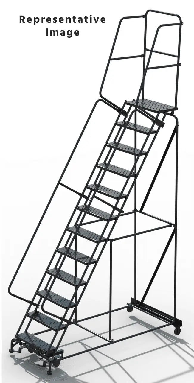 Ballymore Cal-OSHA Steel Rolling Ladder — Abrasive Mat Ballymore