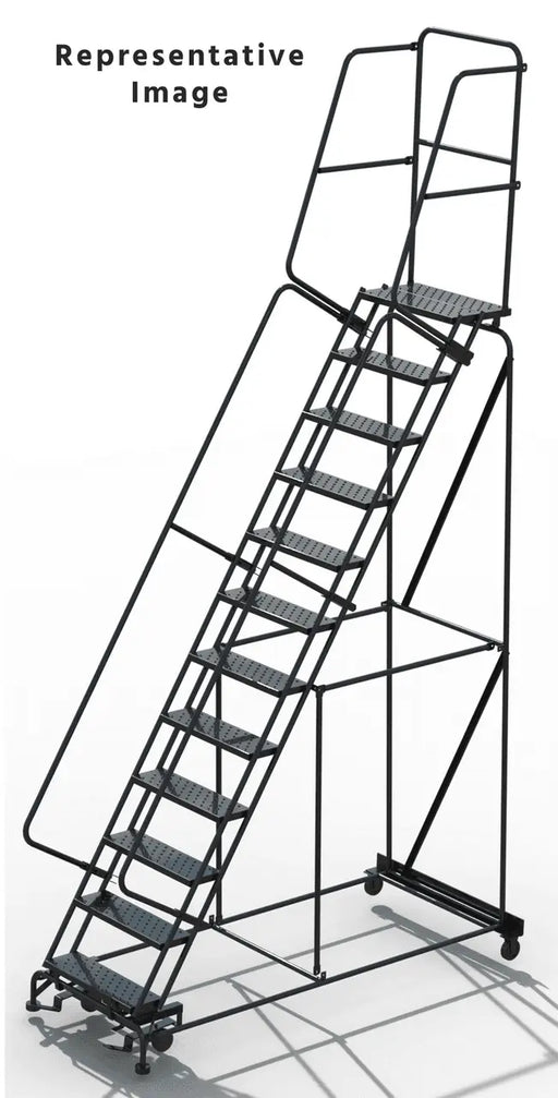Ballymore Cal-OSHA Steel Rolling Ladder — Abrasive Mat Ballymore