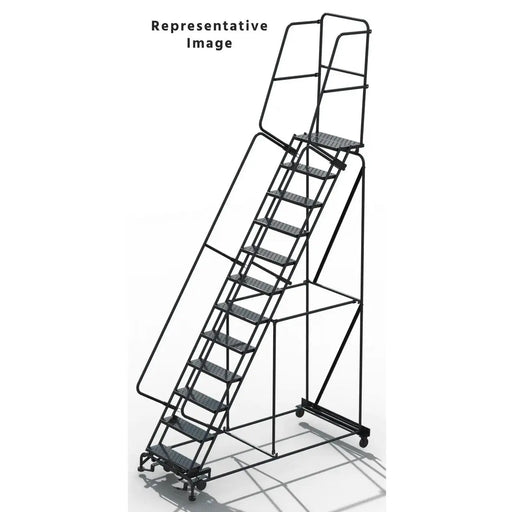 Ballymore Cal-OSHA Steel Rolling Ladder — Abrasive Mat Ballymore