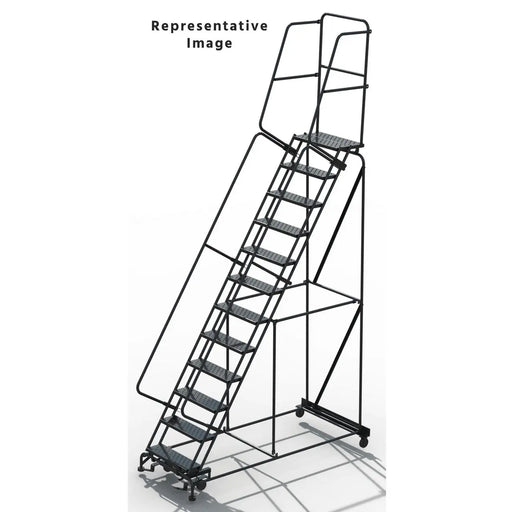 Ballymore Cal-OSHA Steel Rolling Ladder — Expanded Metal