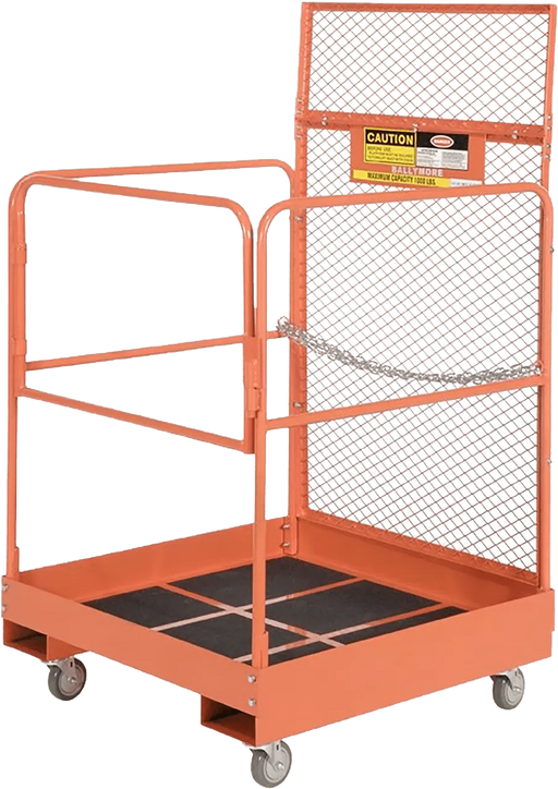 Ballymore Forklift Work Platform: 40 in Base Lg, 48 in Base Wd, 66 in Overall Ht, 4 Guard Rails SETUP Ballymore