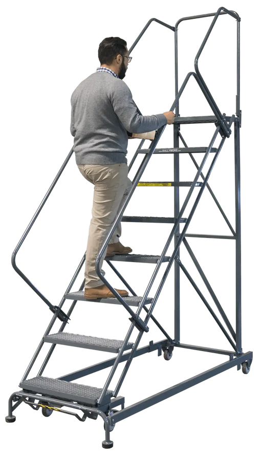 Ballymore Hds Steel Rolling Ladder - Safety Yellow Ballymore