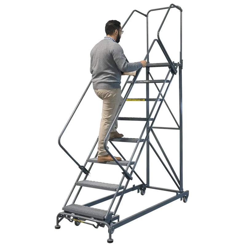 Ballymore Hds Steel Rolling Ladder - Safety Yellow Ballymore