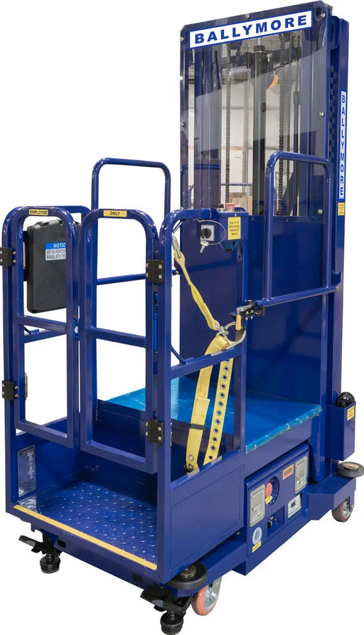 Ballymore Personnel Lift: Push-Around, Battery, 650 lb Load Capacity, 7 ft 10 in Closed Height Ballymore
