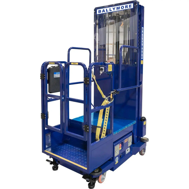 Ballymore Personnel Lift: Push-Around, Battery, 650 lb Load Capacity, 7 ft 10 in Closed Height Ballymore